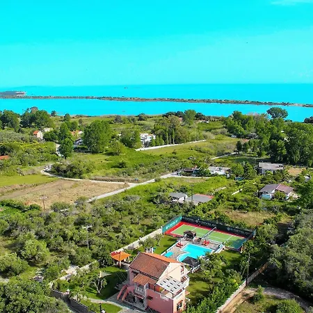 Villa Maxim With Private Pool & Tennis Court Halikounas Exterior foto